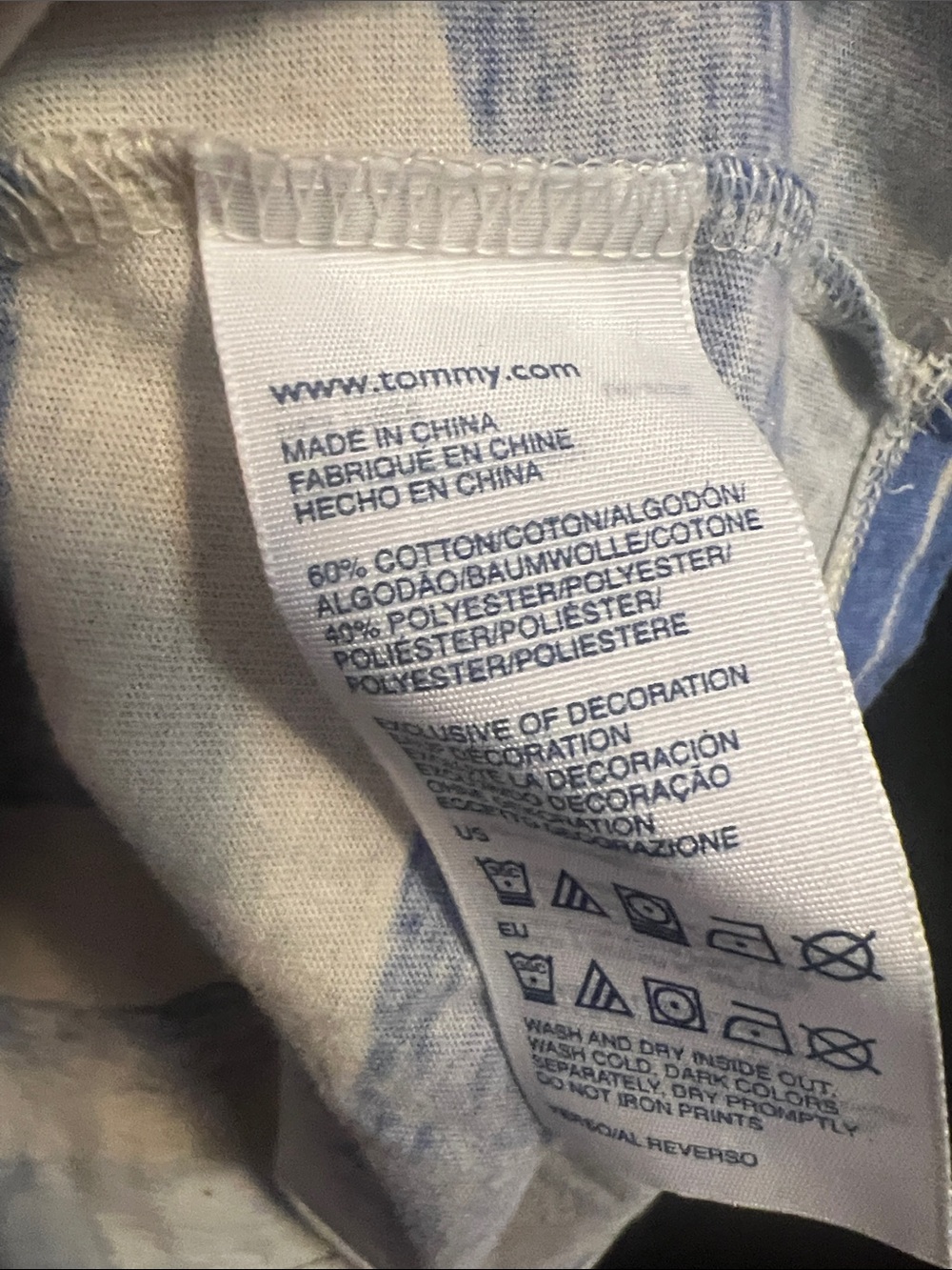 Tommy Hilfiger Ocean Wave Short Sleeve Cotton Tee - Picture 5 of 5